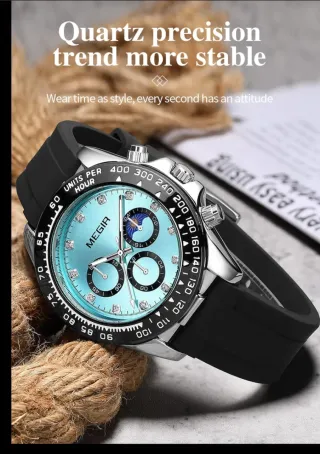 Reloj Megir Hombre Azul y Negro