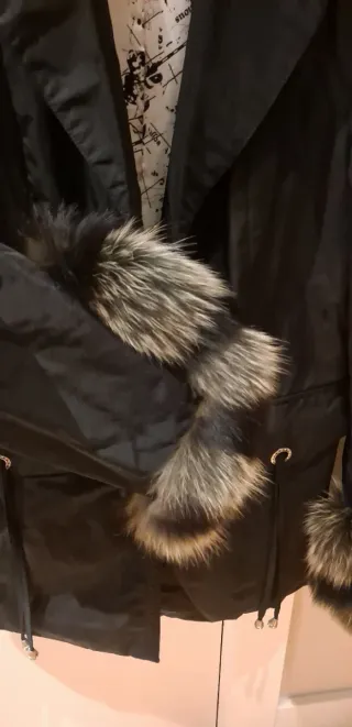 Chaqueta Negra tejido gabardina Talla L Mujer