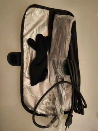 Rizador de pelo cónico negro +funda+guante termico