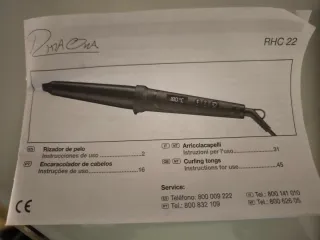 Rizador de pelo cónico negro +funda+guante termico