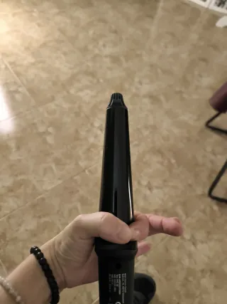 Rizador de pelo cónico negro +funda+guante termico