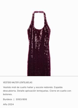 Vestido lentejuelas ZARA Burdeos