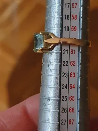 Anillo Oro 18k con Piedra Azul