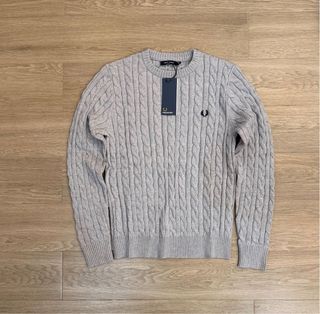 Jersey Fred Perry Gris Trenzado Talla M