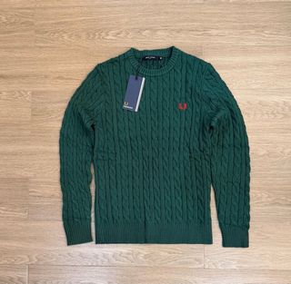 Jersey Fred Perry Gris Trenzado Talla M