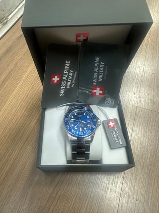 Reloj GMT Swiss Alpine Military by Grovana Azul