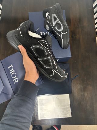 Dior B30 Sneakers Negras y Plateadas