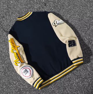 Giacca Baseball Blu Navy e Beige Taglia L
