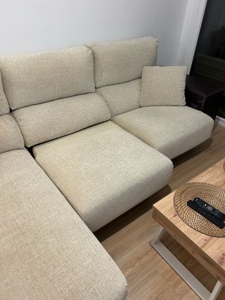 Sofá Chaise Longue Beige y Marrón