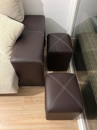 Sofá Chaise Longue Beige y Marrón