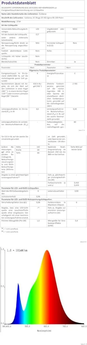 Lampadina LED E14 Candela 4W Vintage Ambra