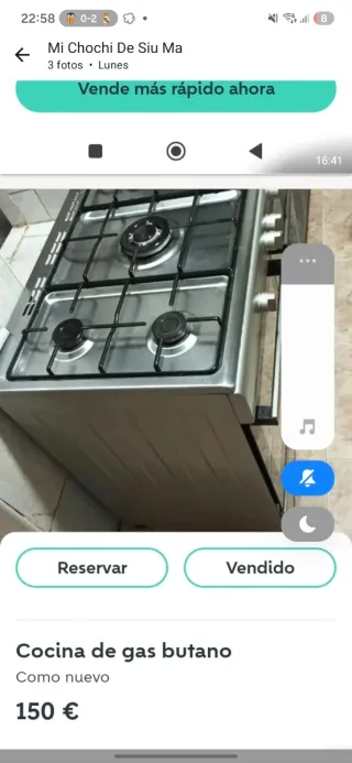 Cocina de gas butano