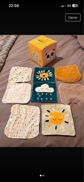 Juguete cubo tela para bebés