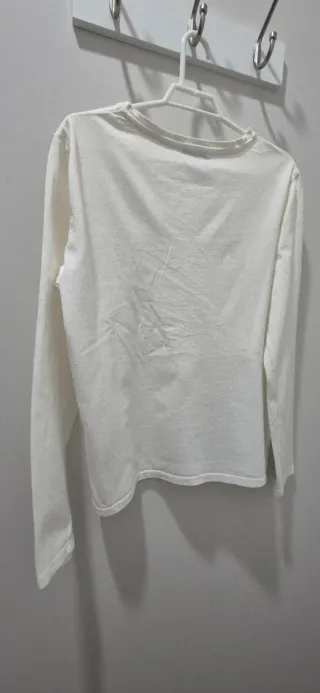 Camiseta blanca ETAM corazón floral manga larga