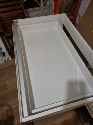 Cajonera cocina rosa beige madera