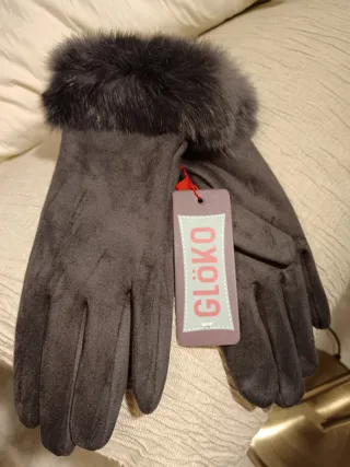Guantes GLÖKO grises con pelo
