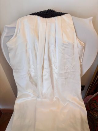 Vestito donna bianco con paillettes nere