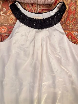 Vestito donna bianco con paillettes nere