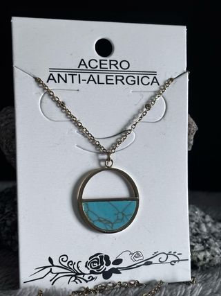 Colgante Acero Anti-alérgica Dorado Turquesa