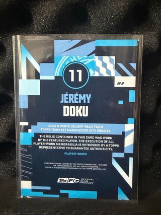 Tarjeta Jérémy Doku Topps Manchester City