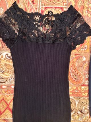 Sottogiacca donna nero con pizzo