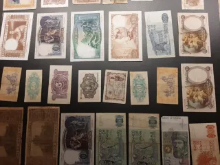 LOTE BILLETES DE ESPAÑA PARA MONEDAS Y BILLETES