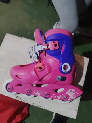 Patines ajustables niña rosa y azul T. 30-32