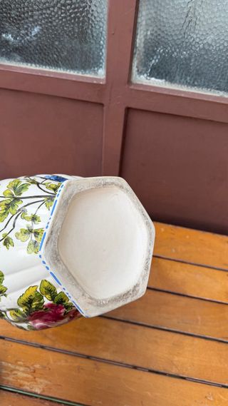 Vaso Ceramica Dipinto A Mano Con Coperchio H 37 Cm