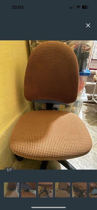 Silla de escritorio de tela marrón