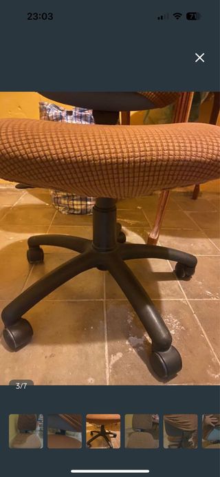 Silla de escritorio de tela marrón