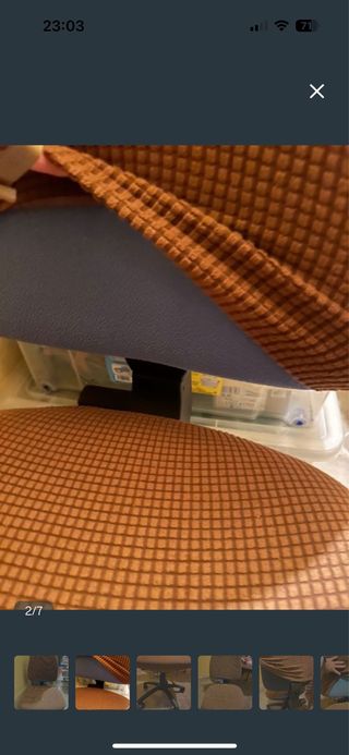 Silla de escritorio de tela marrón