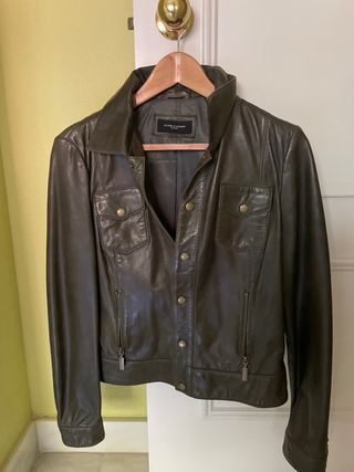 Chaqueta de piel Javier Simorra verde oliva