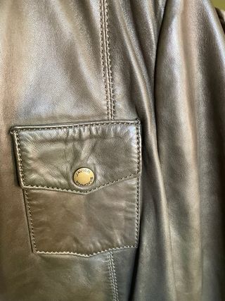 Chaqueta de piel Javier Simorra verde oliva