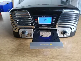 Lauson Tocadiscos Vintage Negro/Plata