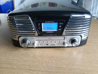 Lauson Tocadiscos Vintage Negro/Plata