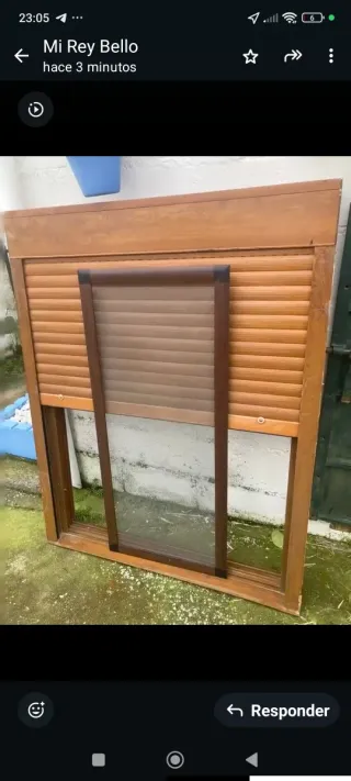 Ventana aluminio color madera