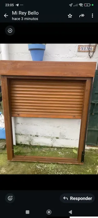 Ventana aluminio color madera