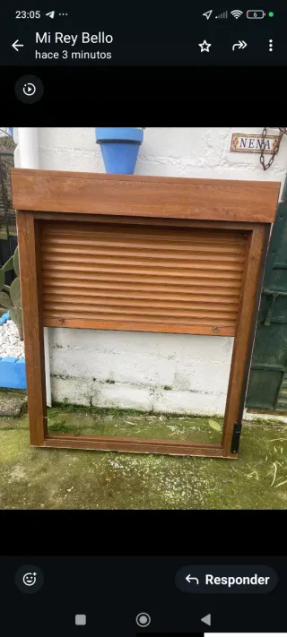 Ventana aluminio color madera