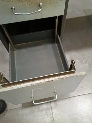 Mesa oficina metálica vintage cristal