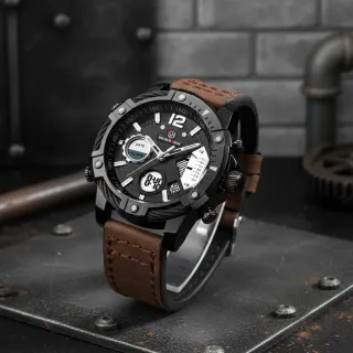 Reloj Golden Hour Hombre Negro y Marrón