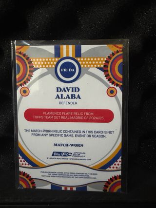 Carta David Alaba Real Madrid Topps numerada 1/5