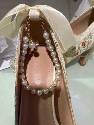 Zapatos de tacón de 9cms con estampado floral