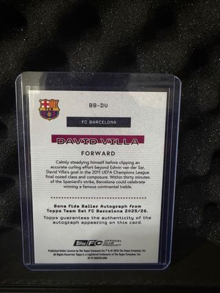 Carta Firmada David Villa Topps 10/50
