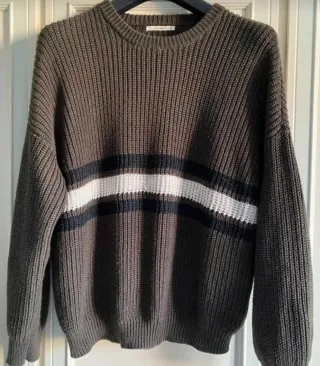 Maglione marrone a righe taglia L