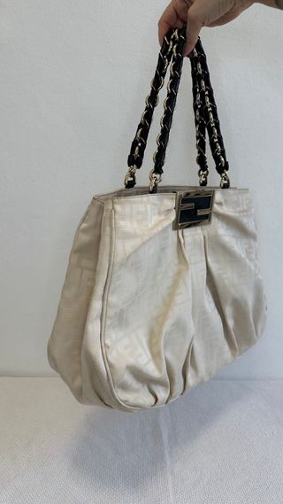 Borsa Fendi Beige con Logo FF