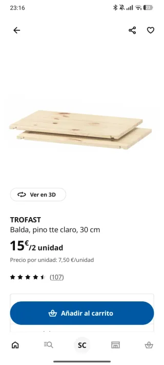 Baldas TROFAST Pino Claro