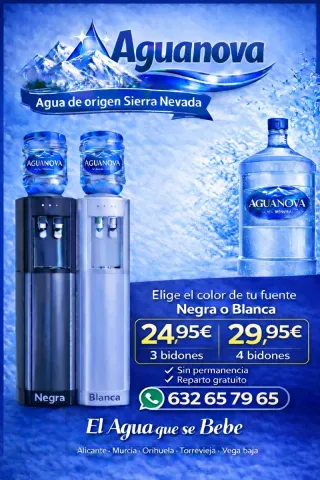 Fuente de agua Aguanova Negra o Blanca