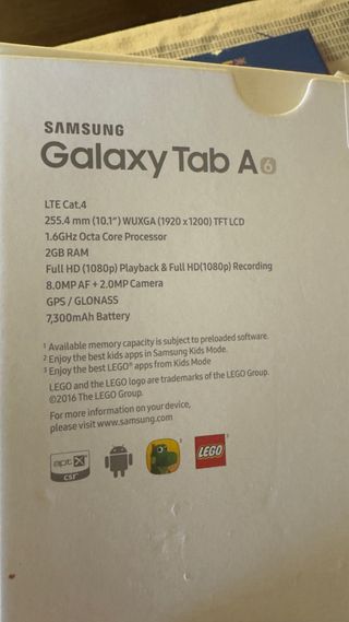 Tablet Samsung Galaxy A6 4G Negra