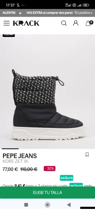 Botas de nieve Pepe Jeans negras y multicolor