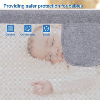 Barrera de Cama Infantil Gris 180x80cm